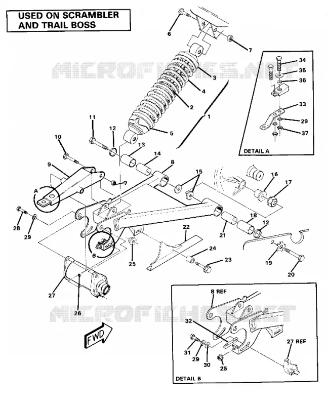 SWING ARM WELDMENT AND  AMORTISSEUR ARRIERE ASSEMBLY (4911701170032A)