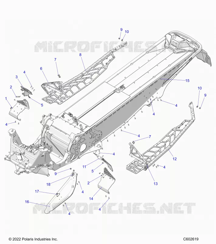 CHASSIS, PROTECTION D'EMBRAYAGE, FOOTRESTS, AND RUNNINGBOARDS