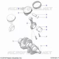 ENGINE, VILEBREQUIN AND PISTON