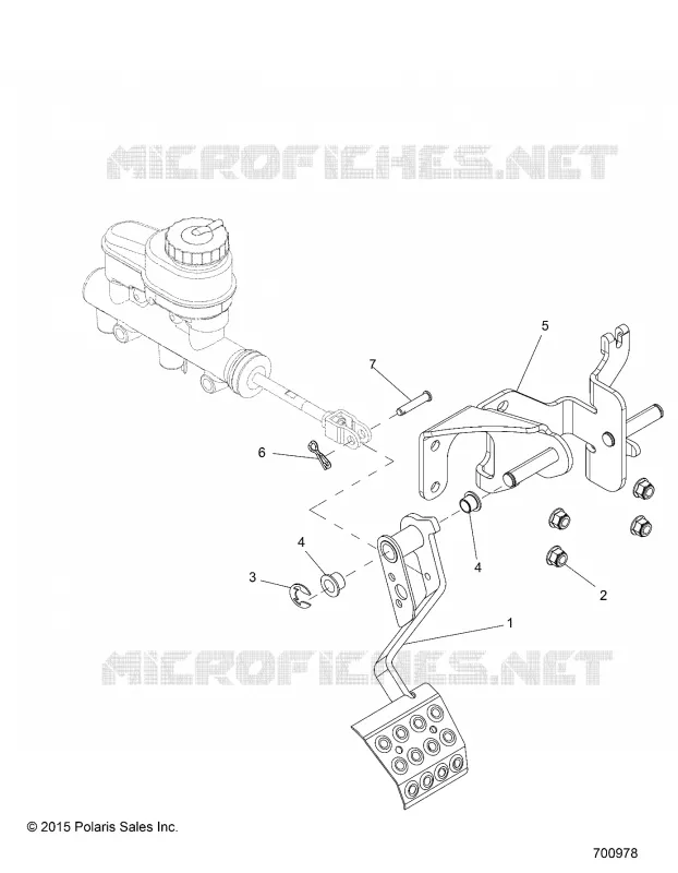 BRAKES, PEDAL AND MAITRE CYLINDRE MOUNTING