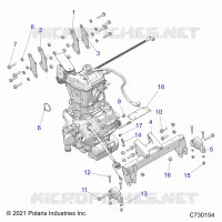 ENGINE, TRANSMISSION MOUNTING &amp; LONG BLOCK- R23M4U57B4/B9 (C730154)