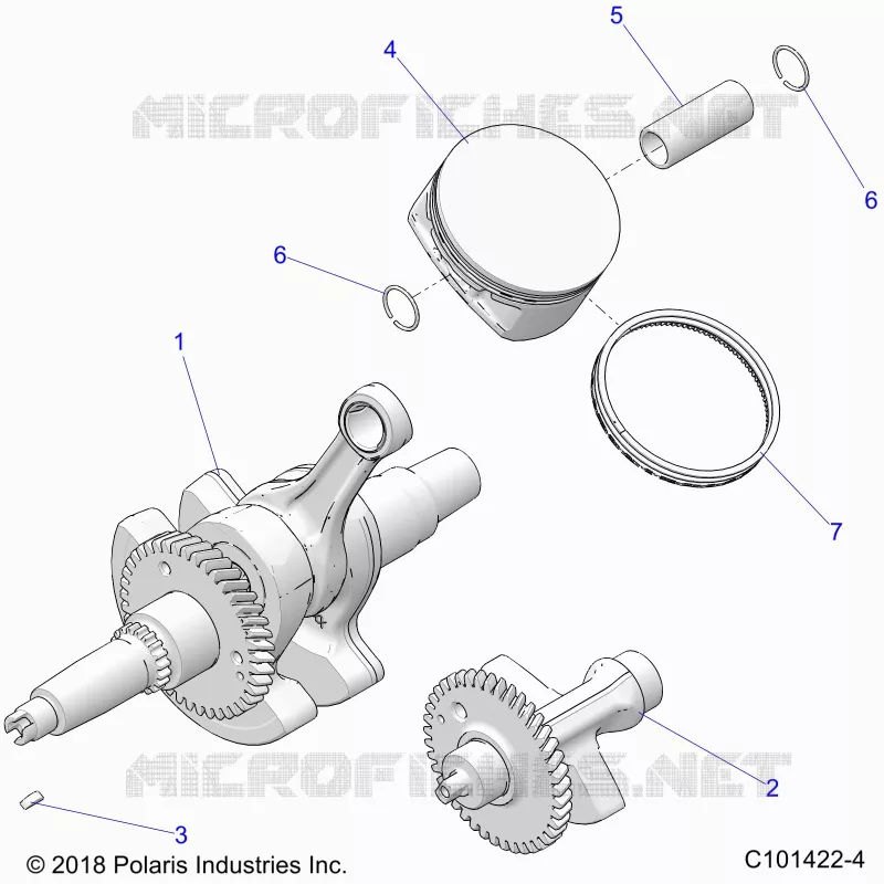 ENGINE, VILEBREQUIN, PISTON AND BALANCE SHAFT