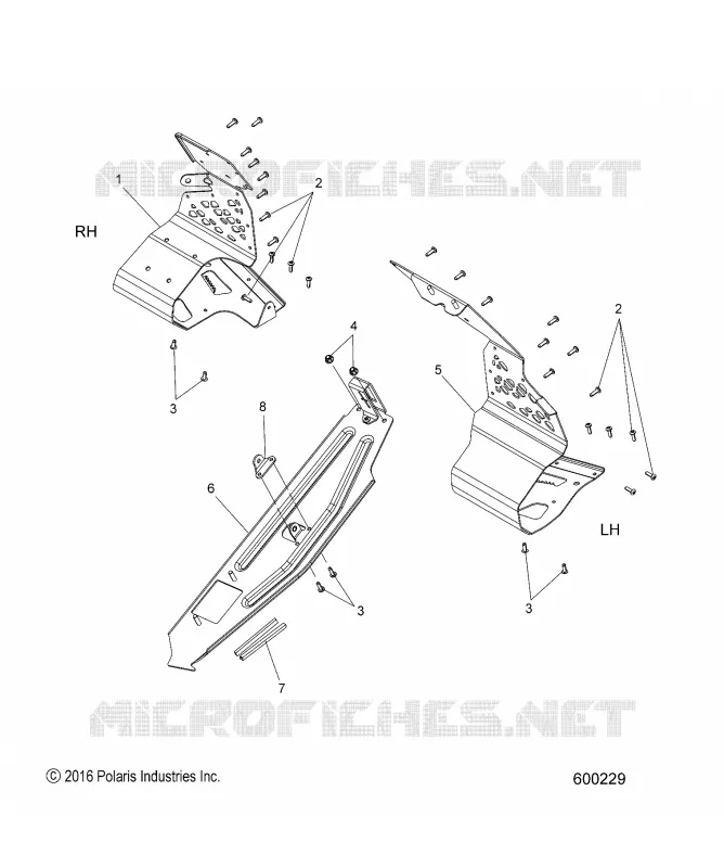 CHASSIS, PROTECTION D'EMBRAYAGE AND FOOTRESTS