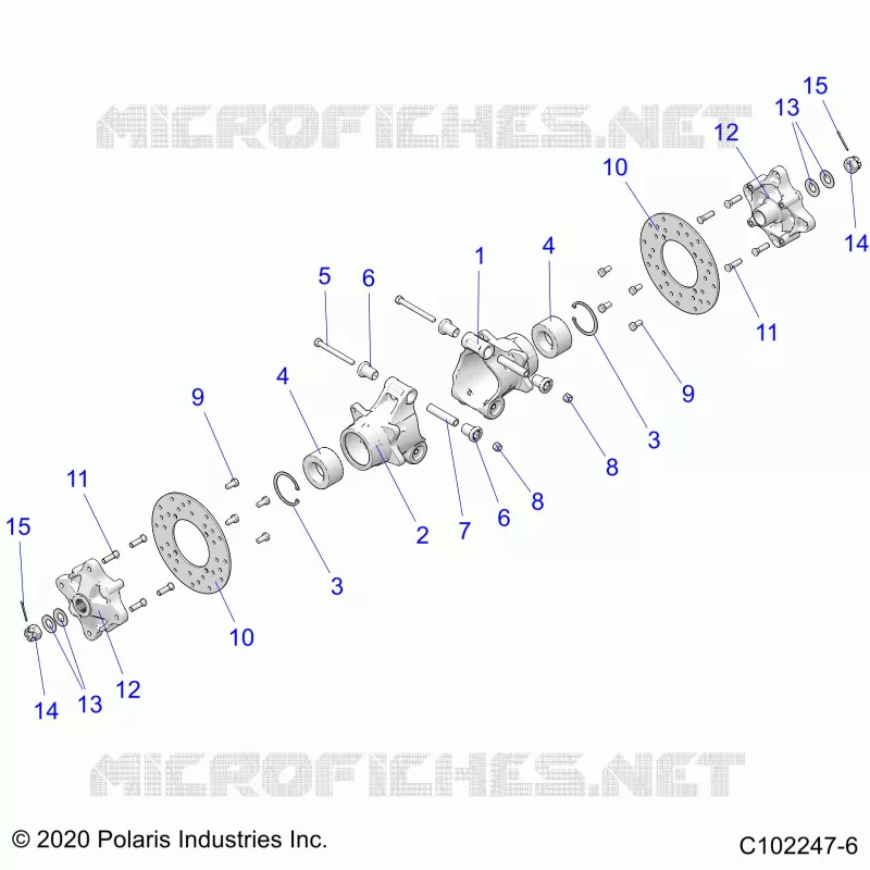 SUSPENSION ARRIERE HUBS, CARRIER AND BRAKE DISC