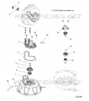 ENGINE, COOLING SYSTEM AND POMPE A EAU