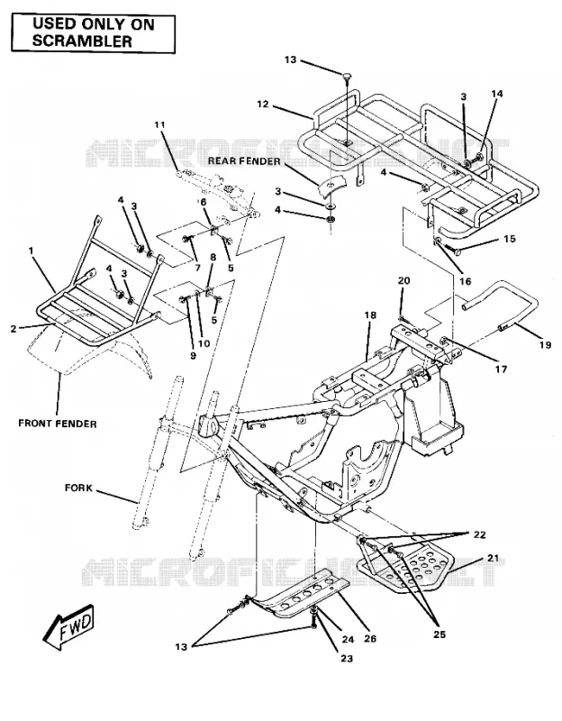 CHASSIS WITH RACKS-SCRAMBLER (4911991199006A)