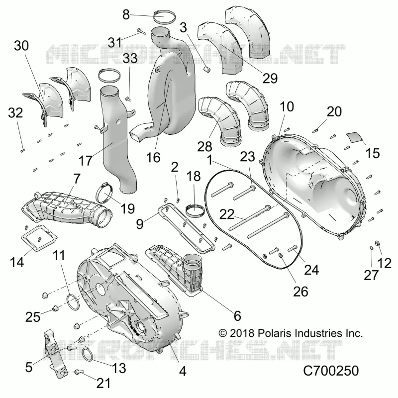 DRIVE TRAIN, COUVERCLE D'EMBRAYAGE AND DUCTING