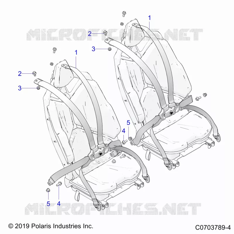 SIEGE BELT MOUNTING, REAR, 6 POINT