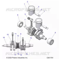 ENGINE, PISTON AND VILEBREQUIN