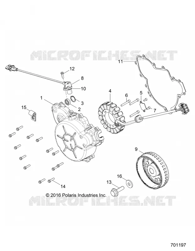 ENGINE, STATOR AND VOLANT MOTEUR