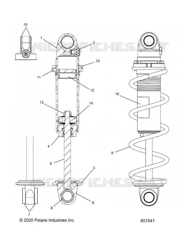 SUSPENSION, AMORTISSEUR AVANT TRACK (CLEAR COIL OVER)