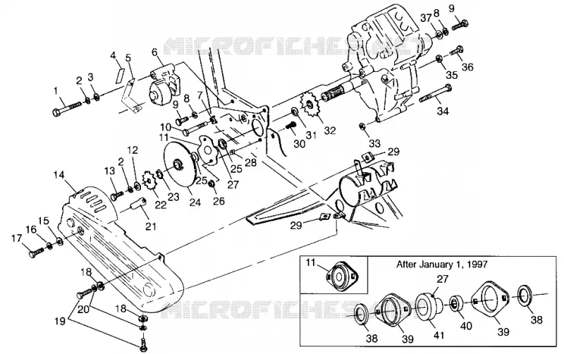 PONT/FREIN AND COUVERCLE DE CHAINEE MOUNTING SCRAMBLER 400L W97BC38C (4939893989C003)