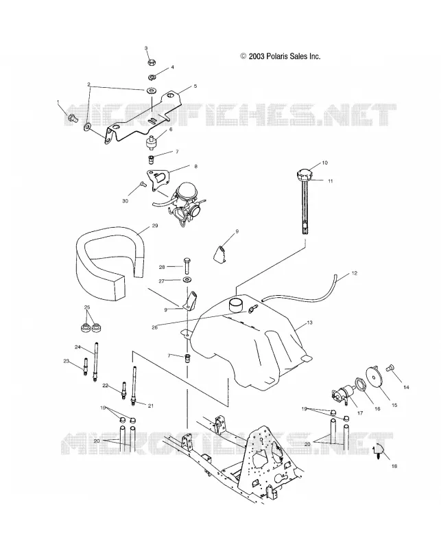 CARBURANT TANK AND CARBURATEUR MOUNTING