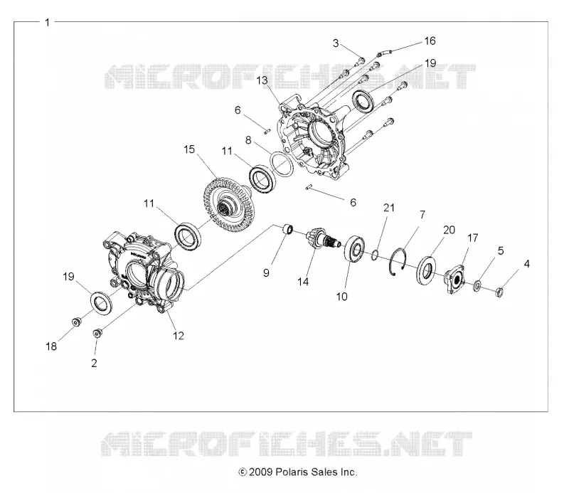SYSTÈME DE TRANSMISSION, REAR GEARCASE INTERNALS