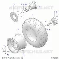 ROUES, REAR TIRE AND BRAKE DISC