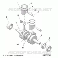 ENGINE, PISTON AND VILEBREQUIN