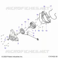 ENGINE, STATOR COVER AND FLYROUE