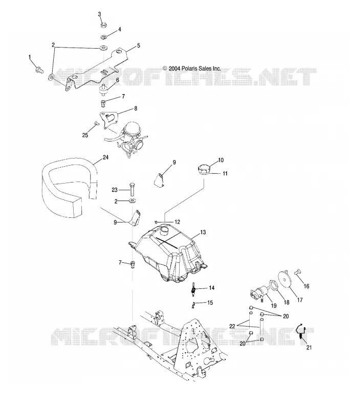 CARBURANT TANK AND CARBURATEUR MOUNTING