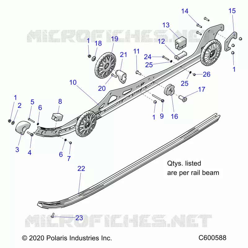 SUSPENSION, RAIL BEAM, LH/RH