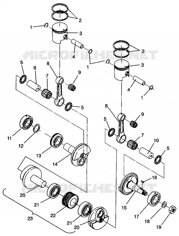 PISTON ET VILEBREQUIN 440 XCR SP 0961760 (4931583158C010)