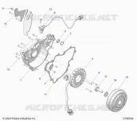ENGINE, STATOR AND FLYROUE