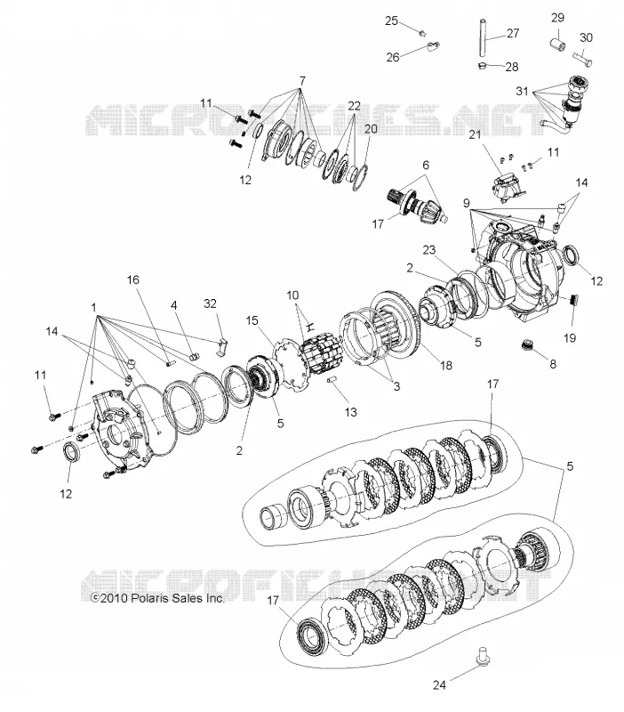 SYSTÈME DE TRANSMISSION, FRONT PONT AND MOUNTING (BUILT 3/06/10 AND AFTER)