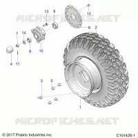 ROUES, FRONT TIRE AND BRAKE DISK