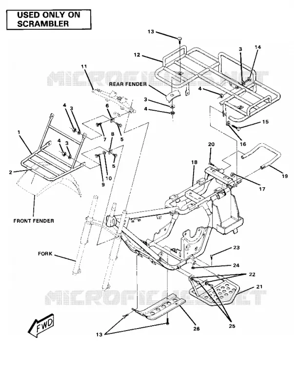 CHASSIS WITH RACKS-SCRAMBLER (4910981098006A)