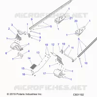 CHASSIS, PROTECTION D'EMBRAYAGE AND FOOTRESTS