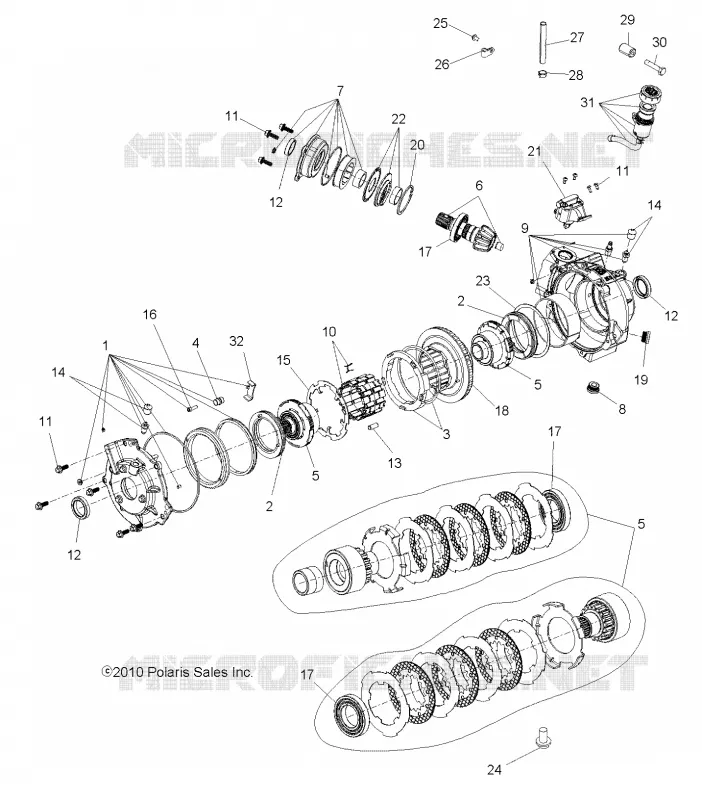 SYSTÈME DE TRANSMISSION, FRONT PONT AND MOUNTING (BUILT 3/06/10 AND AFTER)