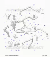 ENGINE, VASE D'EXPANSION AND HOSES