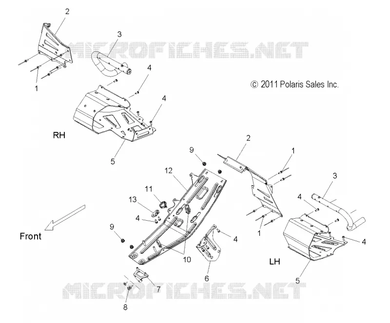 CHASSIS, PROTECTION D'EMBRAYAGE AND REPOSE PIEDS