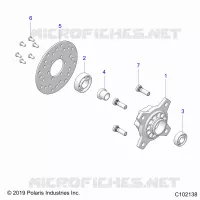 ROUES, FRONT HUB AND BRAKE DISK