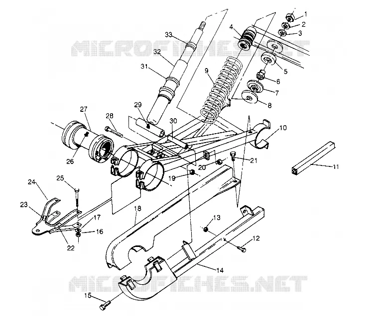 BRAS DE SUSPENSION ET AMORTISSEUR ARRIERE 6X6 300 W948730 (4926792679C011)