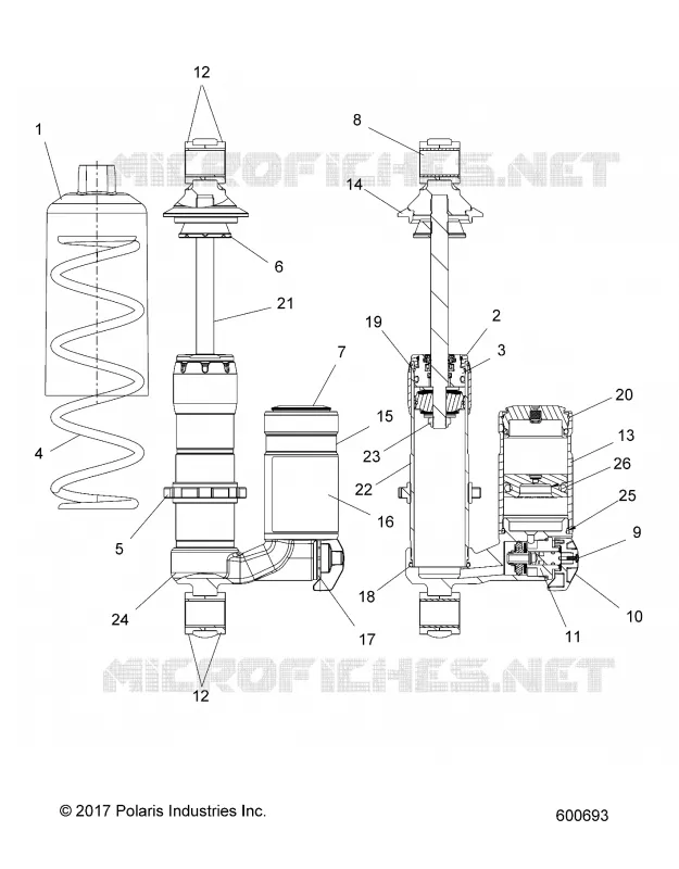 SUSPENSION, AMORTISSEUR AVANT TRACK