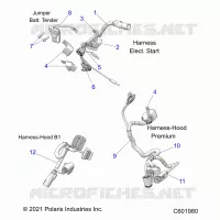 ELECTRICITE, WIRE HARNESS, HOOD, ELEC. START