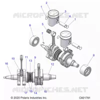 ENGINE, PISTON AND VILEBREQUIN