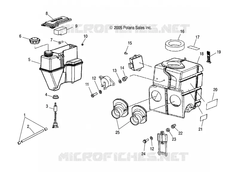 MOTEUR, RESERVOIR D'HUILE and BOITE A AIR ASM.