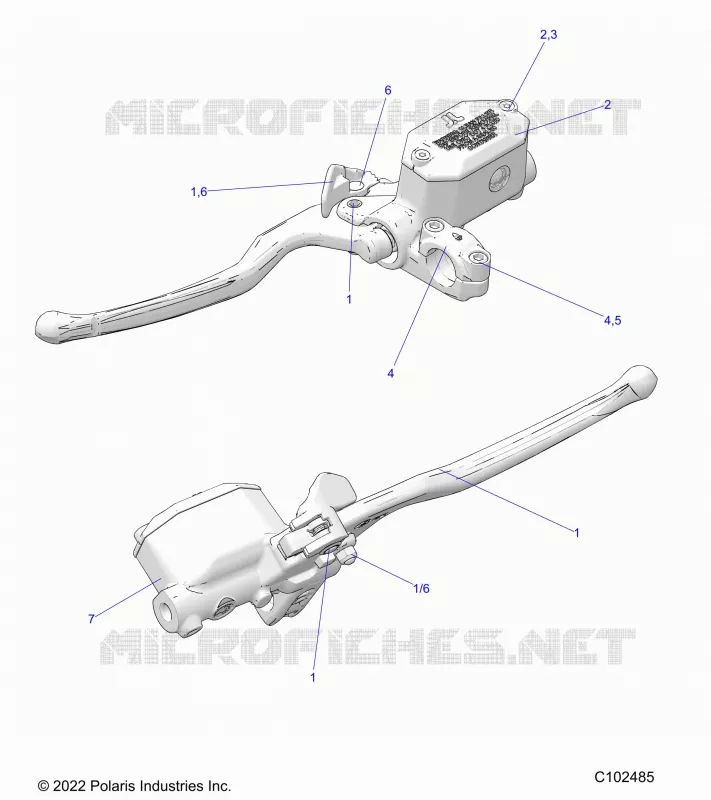 FREIN AVANT BRAKE LEVER AND MASTER CYLINDER