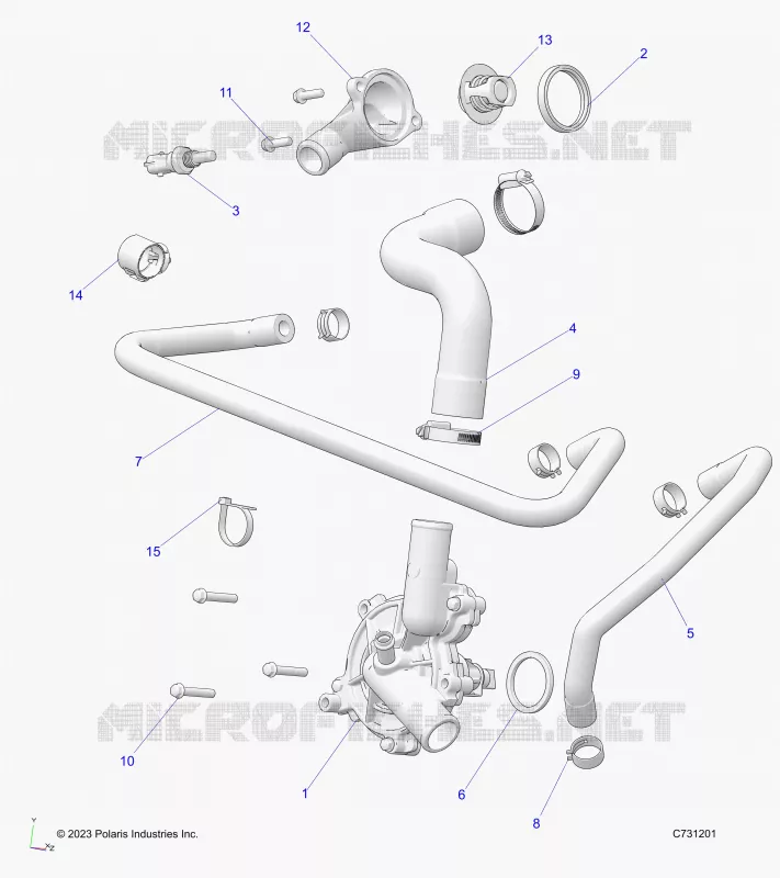 MOTEUR, WATERPUMP AND BYPASS