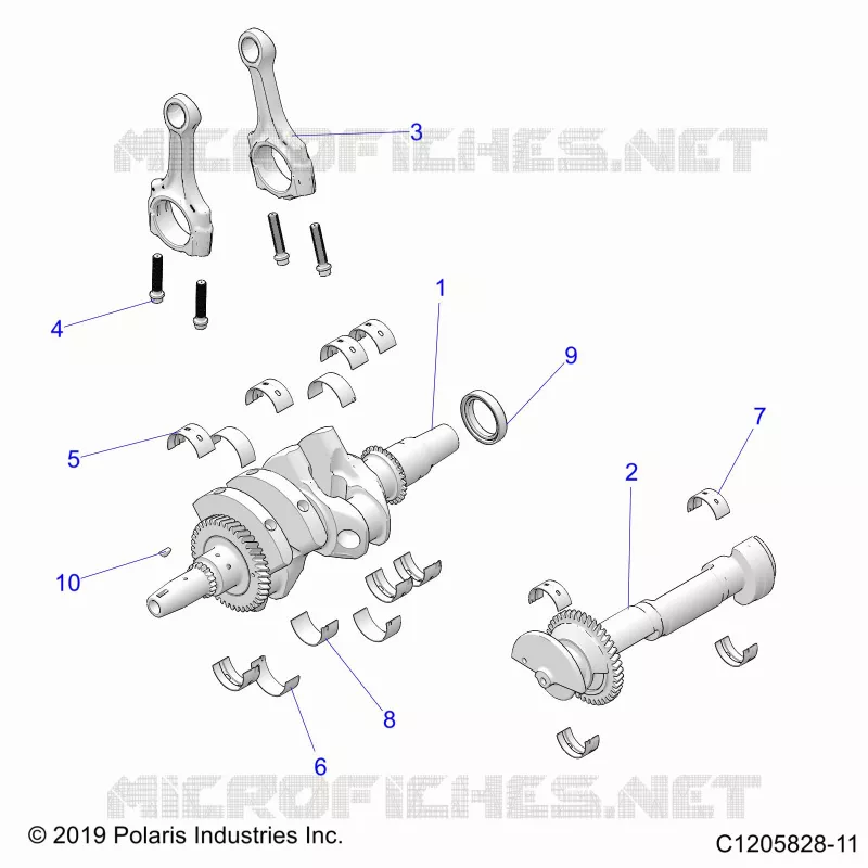 ENGINE, VILEBREQUIN AND BEARINGS