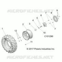 ROUES, FRONT TIRE AND BRAKE DISC