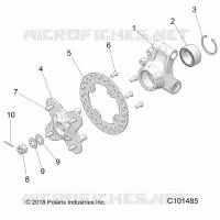 SUSPENSION ARRIERE HUB AND BEARING CARRIER