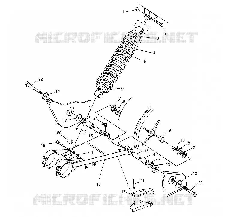 BRAS OSCILLANT ET AMORTISSEUR ARRIERE 6x6 300 W948730 (4926792679C003)