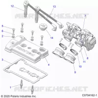 ENGINE, THROTTLE BODY AND COUVERCLE SOUPAPE