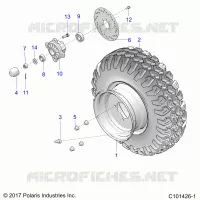 ROUES, FRONT TIRE AND BRAKE DISK