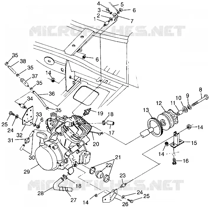 SUPPORT MOTEUR (400L) XPRESS 400L W97CA38C (4939603960A012)