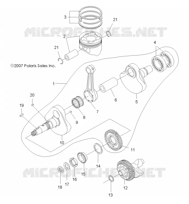 MOTEUR, VILEBREQUIN AND PISTON