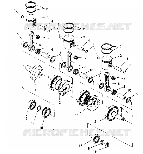 PISTON ET VILEBREQUIN XLT TOURING 0952857 AND  EUROPEAN XLT TOURING E952857 (4929172917C010)