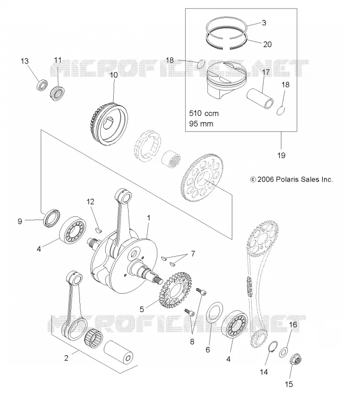 MOTEUR, VILEBREQUIN AND PISTON